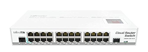 MikroTik - CRS125-24G-1S-IN - , Cloud Router Gigabit Switch, 24x 10/100/1000 Mbit/s Gigabit Ethernet with AutoMDI/X, Fully manageable Layer3, RouterOS v6, Level 5 license.