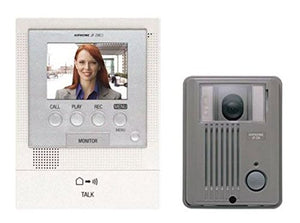 Aiphone JFS-2AED Audio/Video Intercom System with Surface-Mount Door Station for Single Door, Accepts an Additional Door Station and Up to Two Sub-Master Stations