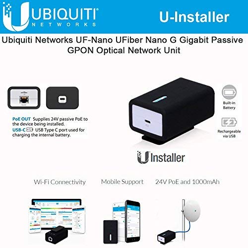 U-Installer 2.4 GHz airMAX CPE Tool 10/100 Ethernet Port Wi-Fi (24V PoE and 1000mAh Internal Battery)