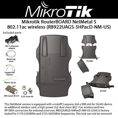 Mikrotik RouterBOARD NetMetal 5 802.11ac wireless (RB922UAGS-5HPacD-NM-US)