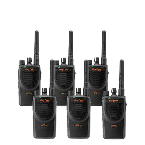 6 MagOne BPR40 By Motorola - UHF 4 Watt 8 Channel Radios(Black)