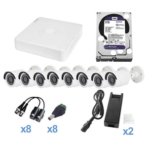 New All in One TVI CCTV Kit/Includes 1 Purple 2TB Hard DIRVE, 720p 8 Channels DVR (P2P Compatible) / 8 Bullet Cameras