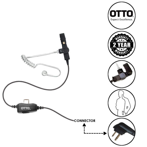 Otto 1-Wire Surveillance Earpiece for Motorola SP10 SP21 CLS1110 CLS1410 DTR GP GTI PMR PRO RDU RDV VL VX XTN XU and XV Two Way Radios