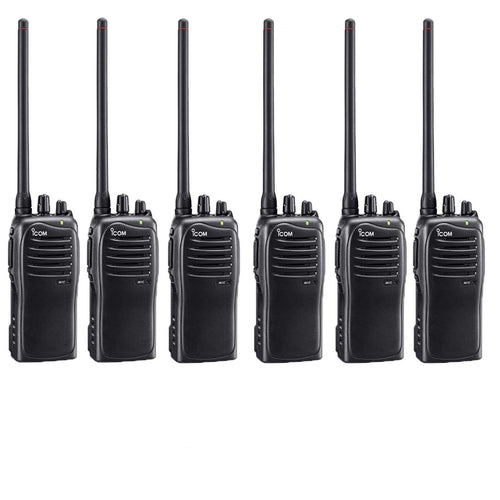 6 Pack of Icom F4011 UHF Analog Two Way Radios PREPROGRAMMED